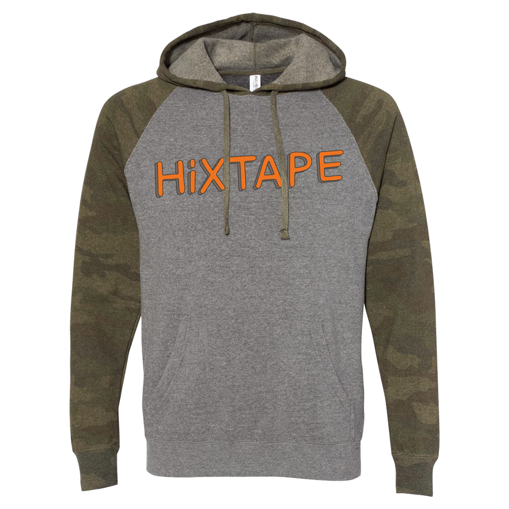 Grey and camo logo hoodie HiXTAPE