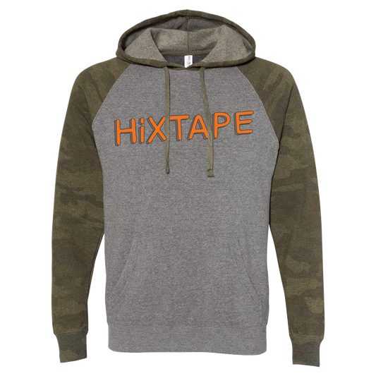 Grey and camo logo hoodie HiXTAPE